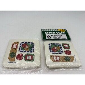 Vintage Franco Apple Kitchen Coasters – Lot of 8 (2 Sealed Packs of 4) –